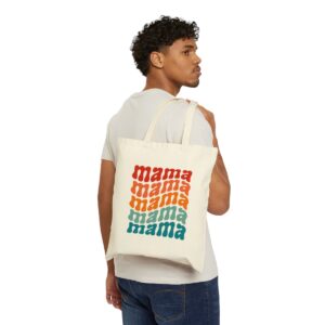 Retro Mama Cotton Canvas Tote Bag