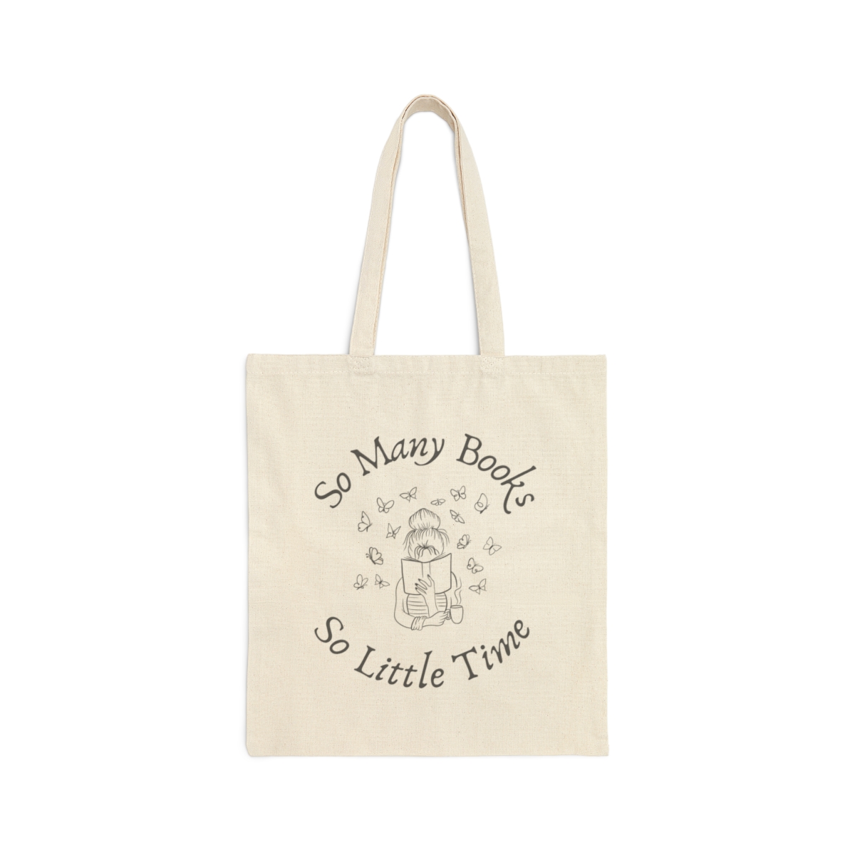 So Many Books Cotton Canvas Tote Bag - Hodgepodge Creation