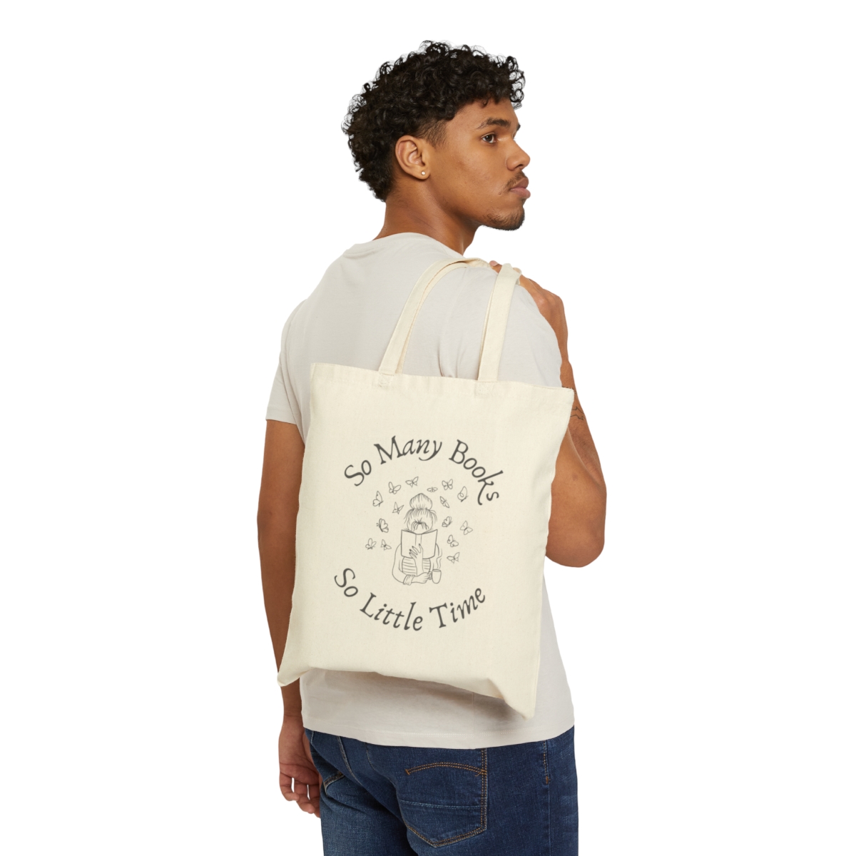 So Many Books Cotton Canvas Tote Bag - Hodgepodge Creation