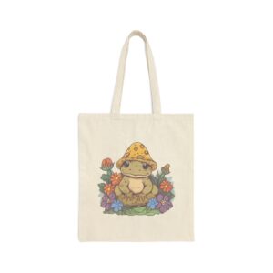 Cottage Frog Cotton Canvas Tote Bag