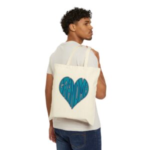 Grandma Heart Cotton Canvas Tote Bag
