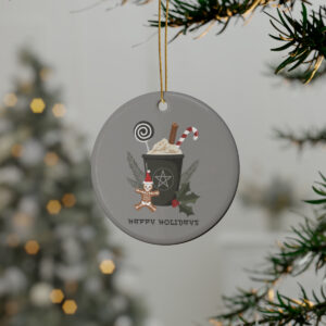 Happy Holidays Ceramic Ornaments (1pcs, 5pcs, 10pcs, 20pcs)
