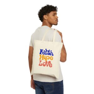 Faith Hope Love Cotton Canvas Tote Bag