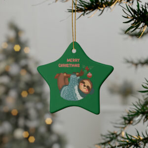 Merry Christmas Hanging Sloth Ceramic Ornaments (1pcs, 5pcs, 10pcs, 20pcs)