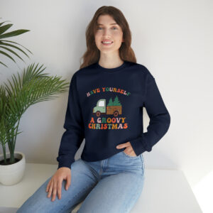 Groovy Christmas Unisex Heavy Blend™ Crewneck Sweatshirt