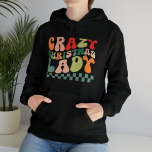 Crazy Christmas Lady Unisex Heavy Blend™ Hooded Sweatshirt