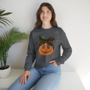 Leopard Bandana Pumpkin Unisex Heavy Blend™ Crewneck Sweatshirt