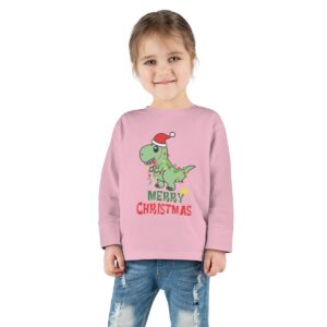 Merry Christmas T-Rex Toddler Long Sleeve Tee