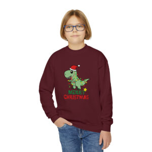 Merry Christmas T-Rex Youth Crewneck Sweatshirt