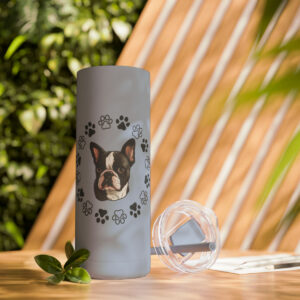 Boston Terrier Skinny Matte Tumbler, 20oz