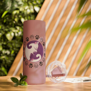 Yin Yang Cats Skinny Matte Tumbler, 20oz